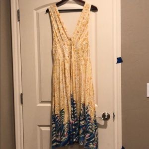 Free People boho midi dress, yellow, size 4
